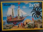 2 puzzels van 126 stukjes Playmobil - Piraten en Circus, Ophalen of Verzenden, Zo goed als nieuw, Complete set