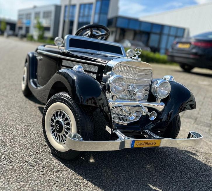Mercedes-Benz Typ 540K 12v metallic zwart, Bluetooth, leder, Kinderen en Baby's, Speelgoed | Buiten | Accuvoertuigen, Nieuw, Ophalen of Verzenden