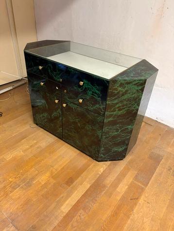 Vintage toonbank / dressoir in marmerlook, juwelier, kassa beschikbaar voor biedingen