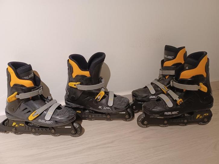 2 paar inline skates Bauer, Sport en Fitness, Skeelers, Gebruikt, Inline skates 4 wielen, Bauer, Kinderen, Ophalen