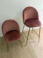 Roze velvet stoelen met goud onderstel, Ophalen, Zo goed als nieuw