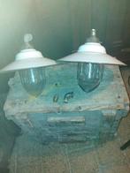 2 vintage stallampen porselein met emaille, Ophalen of Verzenden, Gebruikt, Vintage,  retro, E27 (groot)
