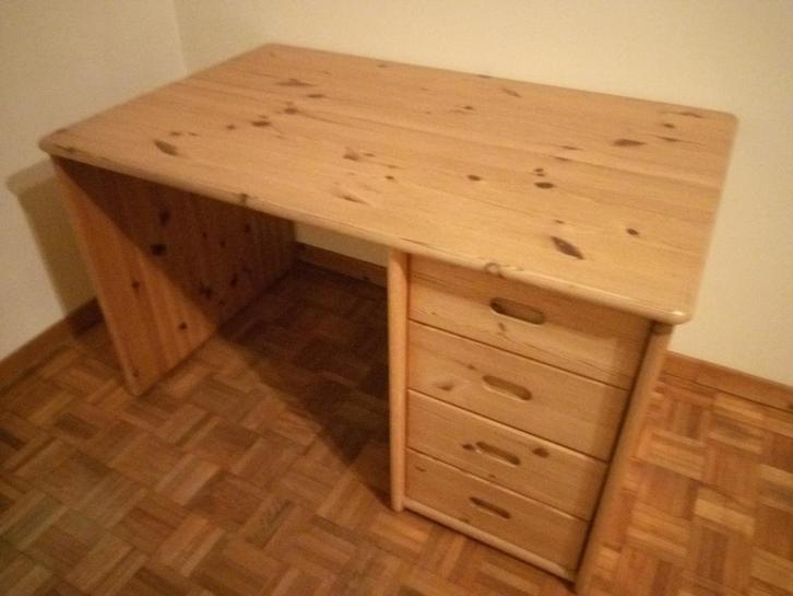 Bureau en bois massif (120 x 76 x 71), Maison & Meubles, Bureaux, Comme neuf, Bureau, Enlèvement