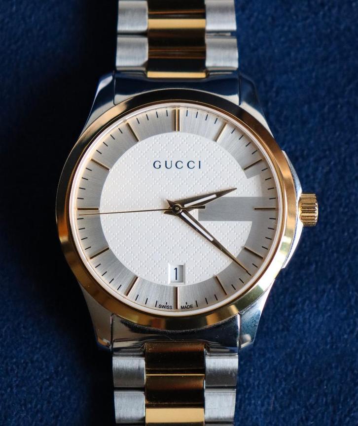Gucci Timeless YA126474, Handtassen en Accessoires, Horloges | Heren, Gebruikt, Polshorloge, Overige merken, Staal, Staal, Ophalen of Verzenden