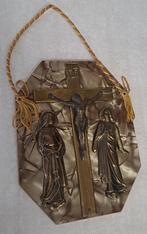 Religieus plakkaat van de kruisiging van Christus, Antiek en Kunst, Antiek | Religieuze voorwerpen, Ophalen of Verzenden