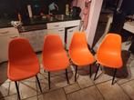 Set van 4 mooie oranje stoelen  Perfecte staat, Enlèvement ou Envoi