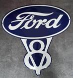 Ford V8 emaillen decoratie bord USA garage mancave borden, Collections, Comme neuf, Enlèvement ou Envoi, Panneau publicitaire