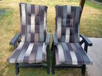 2 verstelbare tuinstoelen met kussen in zeer goede staat, Tuin en Terras, Ophalen, Gebruikt, Kunststof, Inklapbaar