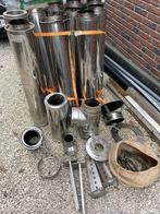 Dubbelwandige inox schouw rookkanaal pellet / haard 10 meter, Doe-het-zelf en Bouw, Buizen en Afvoer, Ophalen, Gebruikt, Inox