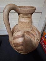 Gedecoreerde terracotta vaas, kruik Groot 80cm hoog, Ophalen, Overige kleuren, Aardewerk of Porselein, Zo goed als nieuw