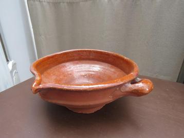 Antieke Franse terracotta zuivelbowl confit bowl jaar 1900