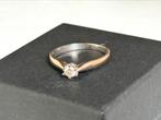 18 karaat gouden ring met VS1 diamant 0.19ct / maat 17.25mm, Ophalen of Verzenden, 17 tot 18, Met edelsteen, Dame