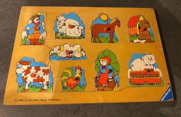 Vintage houten legpuzzel boerderij 1980 beschikbaar voor biedingen