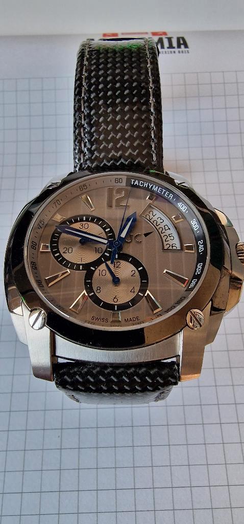 GC Herenhorloge, Handtassen en Accessoires, Horloges | Heren, Zo goed als nieuw, Overige merken, Overige materialen, Leer, Ophalen of Verzenden