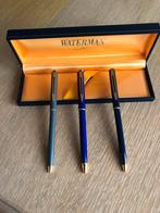 Waterman 3 vintage balpennen . Kobalt- grijs-donker blauw, Collections, Stylos, Utilisé, Enlèvement ou Envoi, Waterman