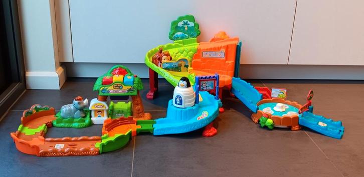 VTech Zoef Zoef Dieren – Dierentuin + Aap & Leeuw, Kinderen en Baby's, Speelgoed | Vtech, Gebruikt, 6 maanden tot 2 jaar, Ophalen