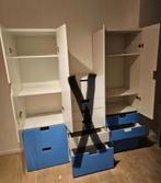 Lot d’Armoires stuva IKEA blanc bleu rangement tiroirs, Avec tiroir(s), 150 à 200 cm, 50 à 100 cm, Utilisé