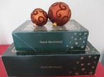 kerstballen-oude kerstballen-2 x 6 stuks-goud/bruin-met vilt, Comme neuf, Enlèvement ou Envoi