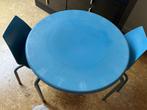 Blauw Kinder tafeltje met 2 stoelen, Gebruikt, Tafel(s) en Stoel(en), Ophalen