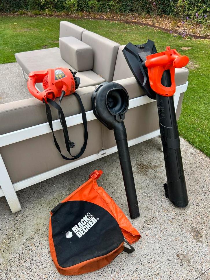 Bladblazer/zuiger Black&Decker GW3000, Tuin en Terras, Bladblazers, Gebruikt, Handgedragen, Elektrisch, Met opvangzak, Met versnipperfunctie