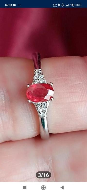 Prachtige sterling zilveren ring met natuurlijke robijn  beschikbaar voor biedingen