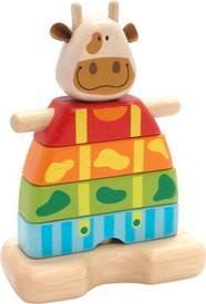 Houten stapelvorm koe I'm Toy, Kinderen en Baby's, Kraamcadeaus en Geboorteborden, Nieuw, Kraamcadeau, Ophalen of Verzenden