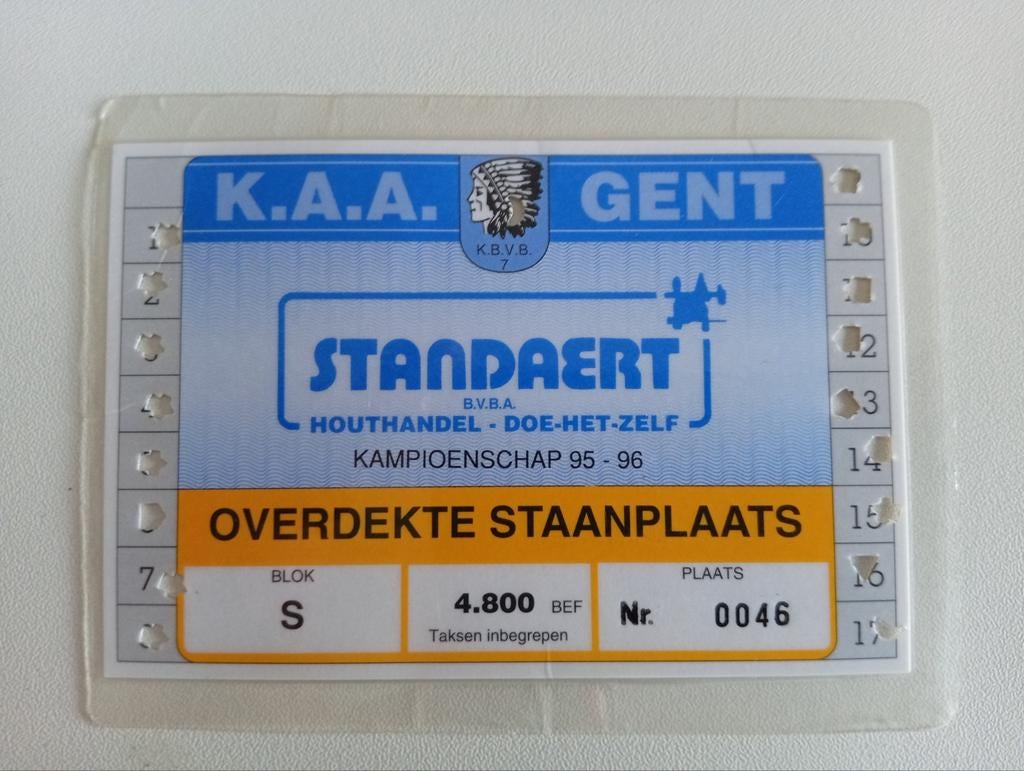Abonnement AA Gent 95/96, Ophalen of Verzenden