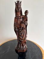 Houten Madonna met Kind, gesigneerd „Lamiel”, hoogte 38 cm, Antiek en Kunst, Antiek | Religieuze voorwerpen, Ophalen of Verzenden