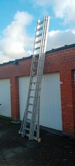 Driedelige ladder max 10m, Doe-het-zelf en Bouw, Ladders en Trappen, Ladder, Gebruikt, Ophalen
