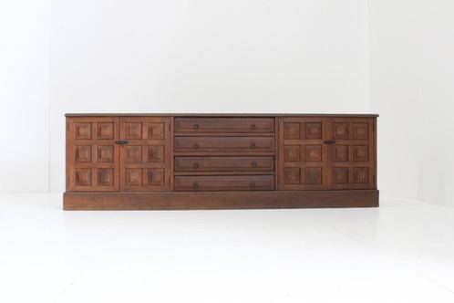 Vintage Brutalist Sideboard dressoir, Huis en Inrichting, Kasten | Dressoirs, Gebruikt, 200 cm of meer, 25 tot 50 cm, Met lade(s)
