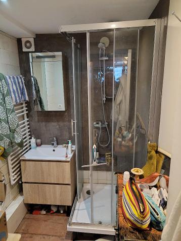 Douchewand en bak 80X80