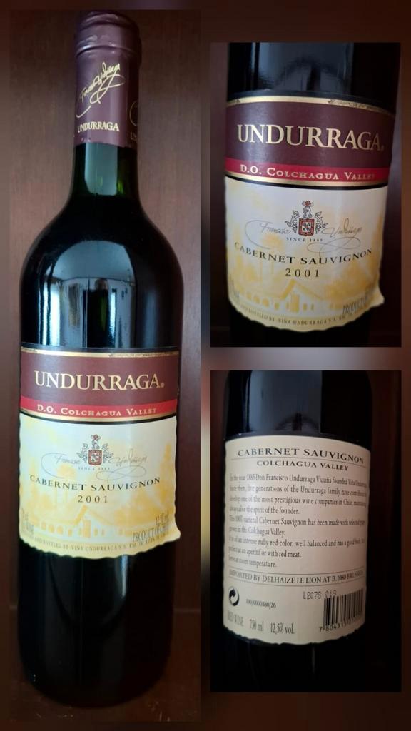 Undurraga Cabernet Sauvignon 2001 Chili, Verzamelen, Wijnen, Zo goed als nieuw, Rode wijn, Vol, Ophalen of Verzenden