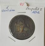 Leopold I - 5 centimes 1848, Postzegels en Munten, Munten | België, Verzenden