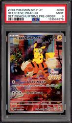 Detective Pikachu PSA 9 - SV-P 098 - Japanese Promo 2023, Ophalen of Verzenden, Zo goed als nieuw, Losse kaart