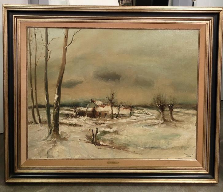 Juul DE CORT, winterlandschap, Antiek en Kunst, Kunst | Schilderijen | Klassiek, Ophalen