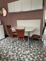 Keukentafel inclusief vier stoelen, Huis en Inrichting, Ophalen, Zo goed als nieuw, Metaal, Vier personen