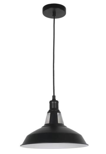 Hanglamp in metaal zwart vanbuiten, wit binnen voor E27 lamp beschikbaar voor biedingen