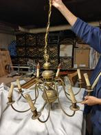 Koperen kroonluchter met 8 takken, Ophalen, Gebruikt