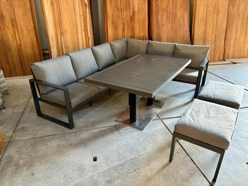 Loungehoek Nayan aluminium antraciet incl.2 footrest, Tuin en Terras, Tuinsets en Loungesets, Loungeset, Aluminium, Ophalen