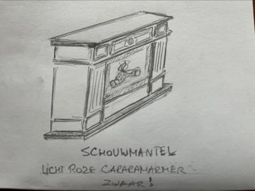 Roze marmeren schouw, Enlèvement, Utilisé