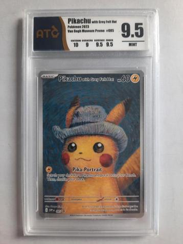 Pikachu with grey felt hat ATCgrading 9.5 !, Enlèvement ou Envoi, Comme neuf, Booster