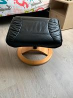 Lederen voetbankje, Huis en Inrichting, Ophalen, Zo goed als nieuw, Rechthoekig, Leer