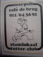 F: sticker café De Brug Neerpelt stripfiguur Tutter club, Ophalen of Verzenden, Zo goed als nieuw, Bedrijf of Vereniging