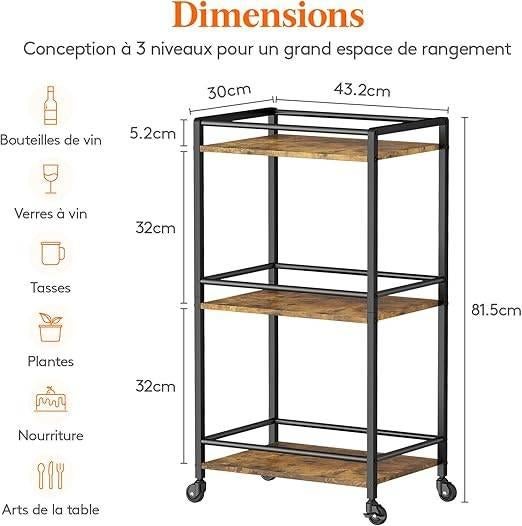chariot de cuisine | LIVRAISON GRATUITE, Neuf, -, -, LIFEWIT