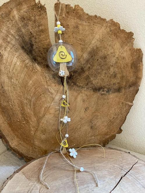 HOUT DECO 191 BOL MET PADDENSTOELEN NIEUW, Huis en Inrichting, Woonaccessoires | Wanddecoraties, Nieuw, Ophalen of Verzenden