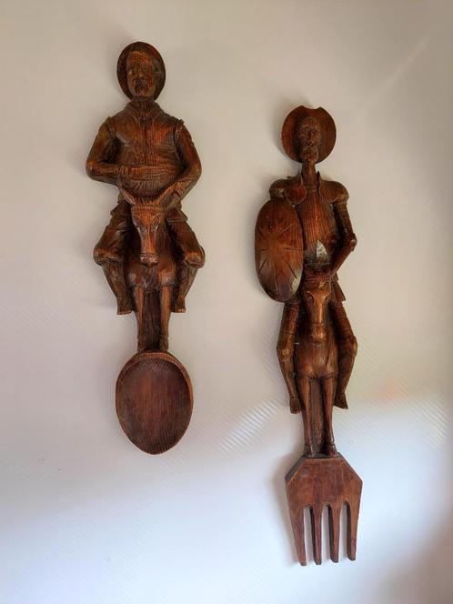 Wandornamenten Don Quichot en Sancho Panza, Antiek en Kunst, Kunst | Beelden en Houtsnijwerken, Ophalen