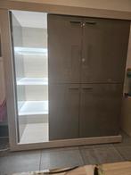 Salle à manger moderne bois clair et taupe, Huis en Inrichting, Kasten | Vitrinekasten, Ophalen, Zo goed als nieuw