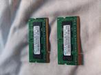 2x 1gb laptop ram, Informatique & Logiciels, Mémoire RAM, Comme neuf, Enlèvement ou Envoi