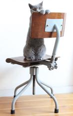 Atelier stoel vintage, Metaal, Gebruikt, Vintage, Bruin