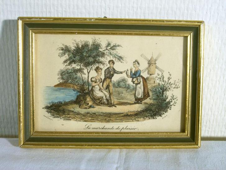 Gravure de Nageot La marchande de plaisir., Antiquités & Art, Art | Eaux-fortes & Gravures, Enlèvement ou Envoi